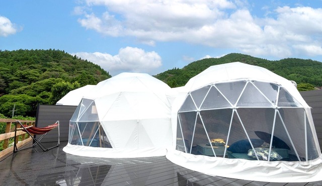 Glamping twin dome with toilet and semiopenair bath Room only plan/Ashigarakamigun Kanagawa
