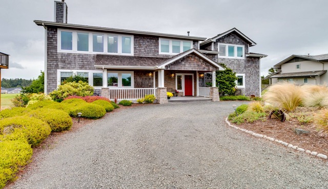 Golf-front home with ocean view & shared tennis - walk to beach
