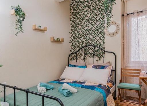 Green boho apartment