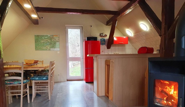 Große FW mit Kamin, Terrasse und Drei Schlafzimmern - Ferienhaus Am Bach - mit 2 Ferienwohnungen