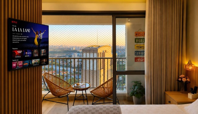 GRU SKY Studio, 26th floor, New, High Standard, Rooftop, 10 minutes from the Airport