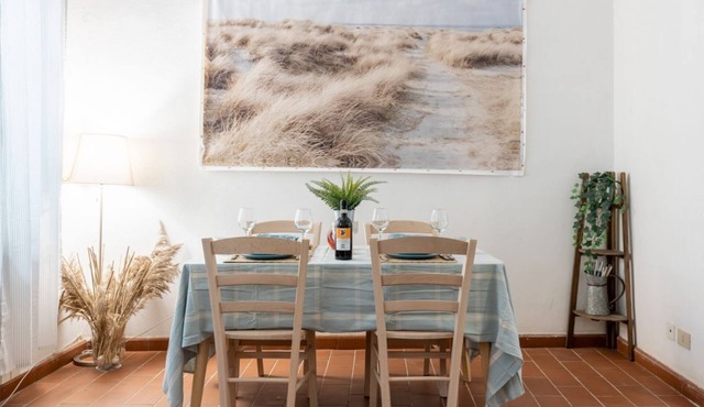 GuestHost - Charming apartment of 100 sqm, for up to 4 people, located on the ground floor of a building (4 steps to access). The accommodation is located in the center of Pisa (Restricted Traffic Area), south of the Arno river, in the Sant'Antonio distr