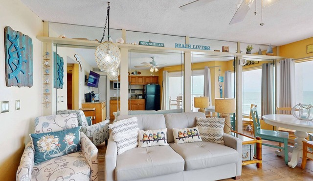 Gulf front condo with pool beach access balcony and central AC dog friendly