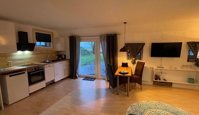 Gulfhof Studio "Norderney" with a view of the nature reserve