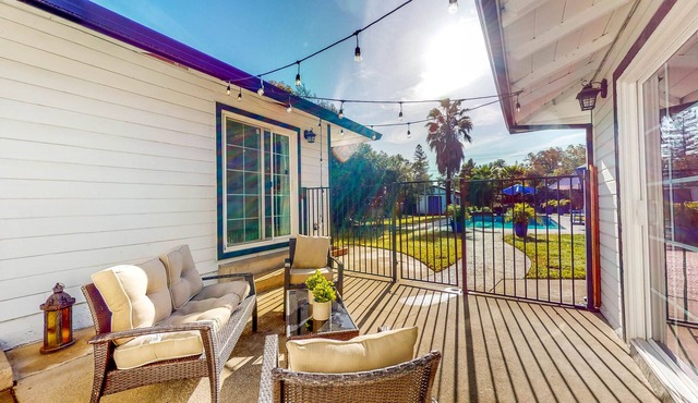 Half-Acre Haven near Sights with Private Pool, Full Kitchen, Jetted Tub