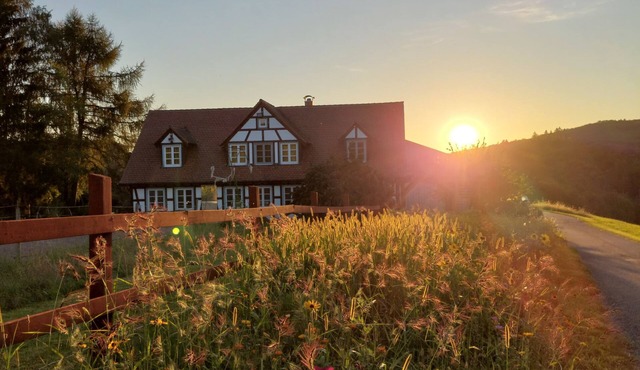 Half-timbered house in the countryside