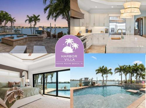 Harbor Villa Waterfront Pool Spa Firepit
