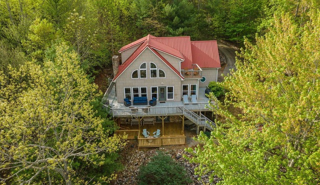 Harborside Haven | Lakefront, Private Dock, Game Room & Mountain Views!
