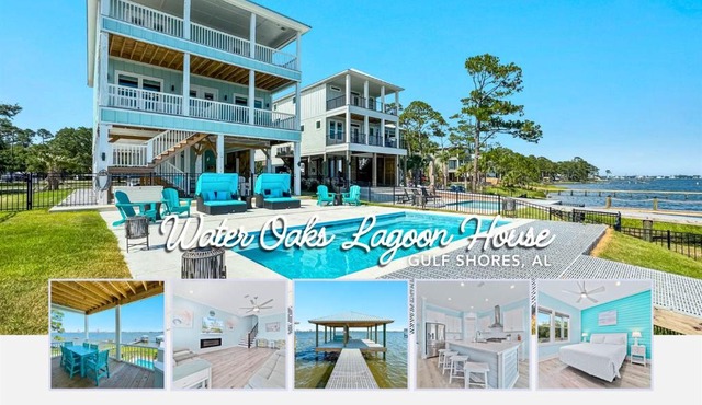 Heated Pool Dock Modern Lagoon Waterfront Home