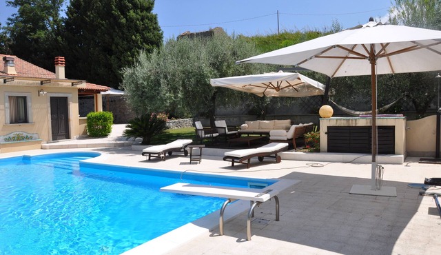 Hillside villa with pool