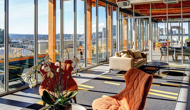 Hip Bellevue Studio w/ Gym & W/D, near Spring District, by Blueground