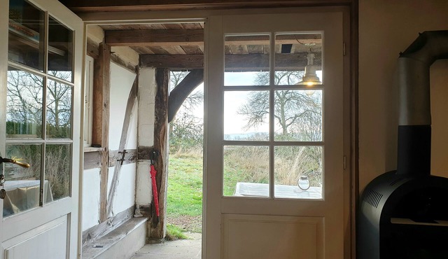 Historic half-timbered house, sauna, natural garden, fitness, movie theater, view