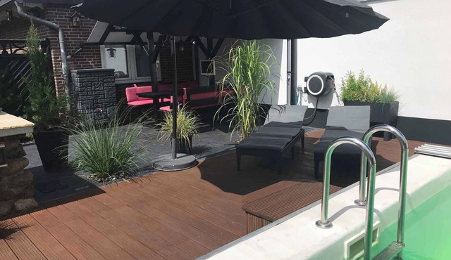Holiday home comfortably furnished with pool and barbecue