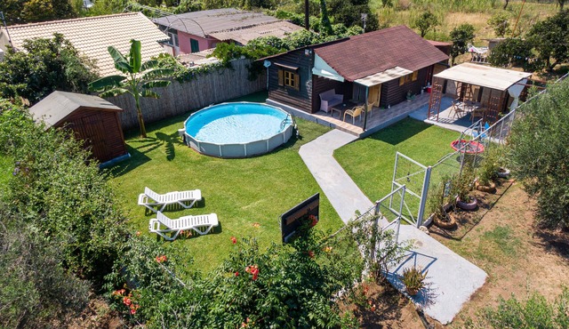 Holiday Home 'Wooden House Corfu' with Pool, Garden, Terrace & Wi-Fi