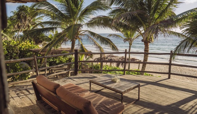 Holistic beachfront villa in the Sian Kaan | Tulum reserve for 14 people.