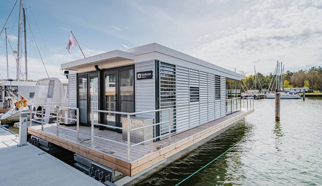 Houseboat Trinity, a sealoft on the Baltic Sea in Peenemünde Island Usedom