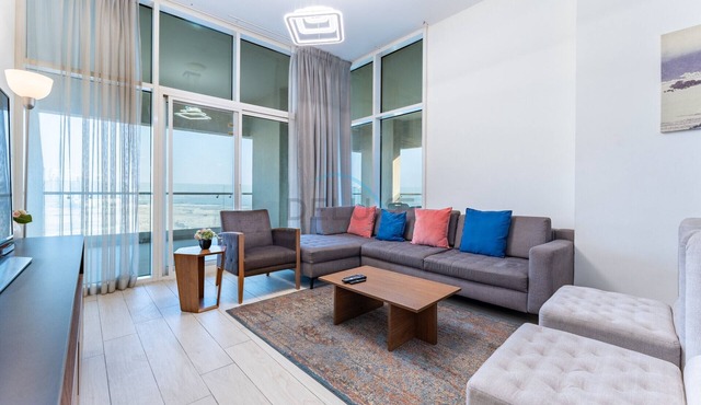 Huge Balcony Overlooking Creek Harbour with Glimpses of Burj Khalifa