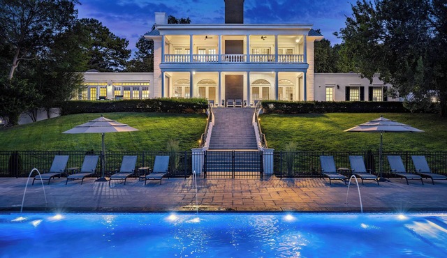 Huge Private Lakefront Mansion | 3 Homes | Sleeps 44 | Pool, Hot Tub, Pickleball & Dock