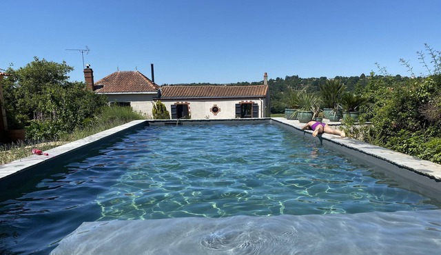 Impregnable old Loire view house with heated swimming pool and summer kitchen