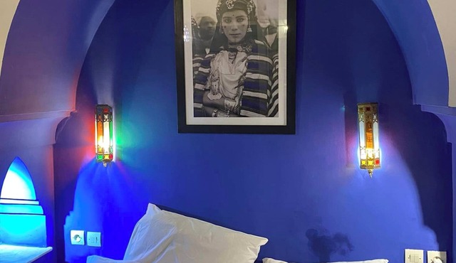 In the heart of the Marrakech medina, the boho-chic neighborhood of the medina—so boho-chic
