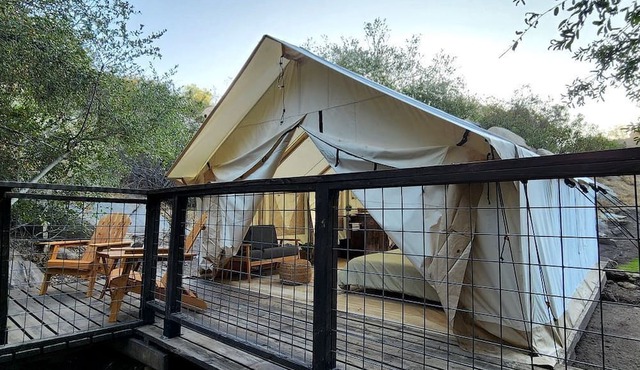 Incredible Modern Tented Cabin with Tiny Deck Surrounded by Nature in California