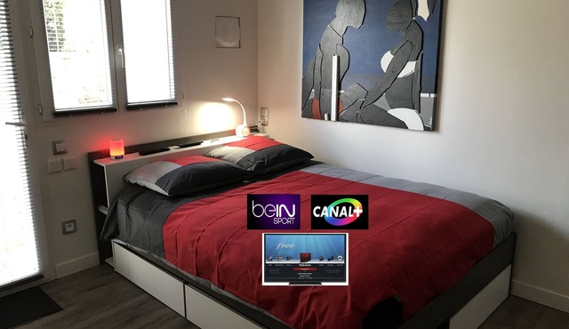 Independent & High Comfort 1 Room Apt. With Garden 30 min from Paris