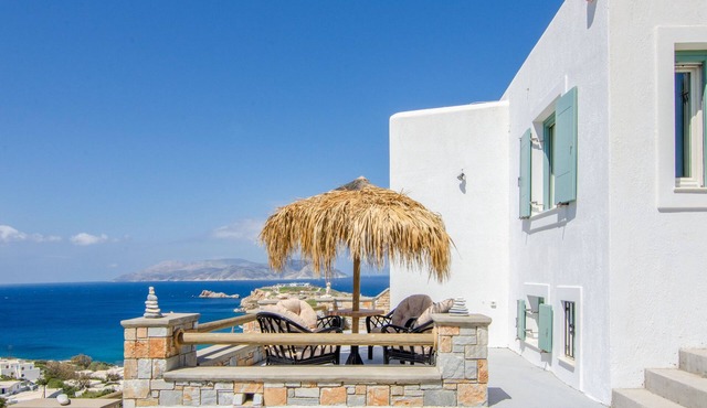 Ios stylish house with Panoramic Sea and Sunset view