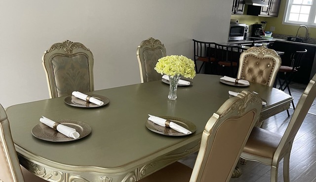 It’s new home located in a quiet location with brand new furniture in.