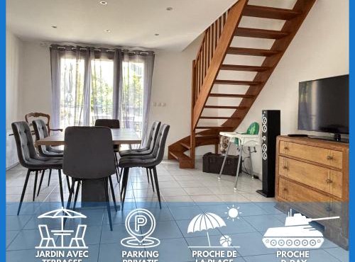 Jolie Colombe, maison 3 ch 2 sdb beau jardin terrasse aménagée à 15 mn à pied de la mer du centre Port en Bessin proche golf et d'Omaha Beach et Bayeux