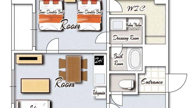 Junior Suite Room 2 semidouble beds with kitche/Miyazaki Miyazaki