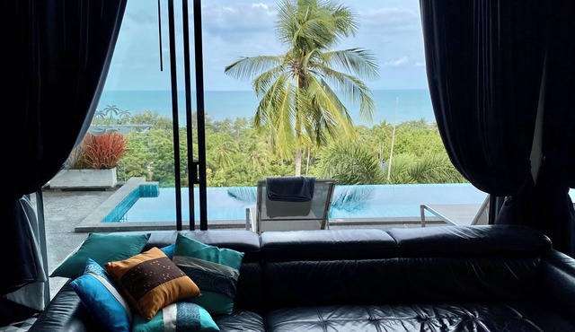 Ko Samui Sea View Pool villa Philippa, with car, just 400m to the Beach