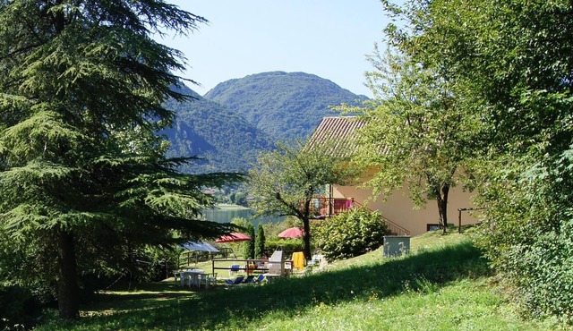 Lake shore with garden