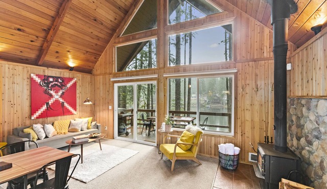 Lakefront A-Frame Cabin with King Beds, Boat, Hot Tub