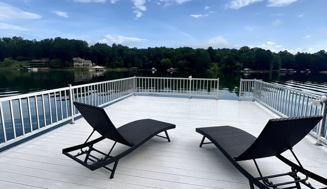 Lakefront cabin with double decker dock. Private secluded lakefront lot.