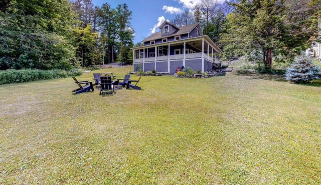 Lakefront home with huge yard, firepit, grill & wraparound porch - near hiking
