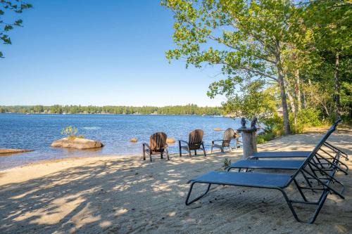 Lakefront Home with Private Beach Access & Hot Tub