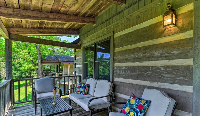 Lakefront Log Cabin w/ Fire Pit & Gas Grill!