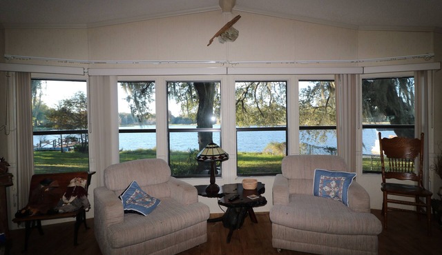 Lakeview from your living room. Water touches the back yard.