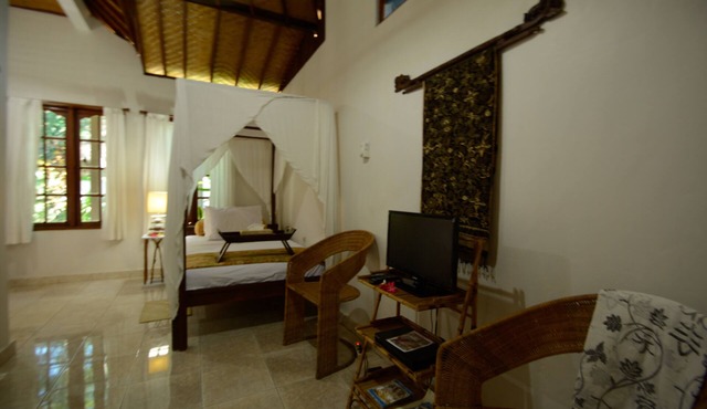 Large airy single room with garden temple view