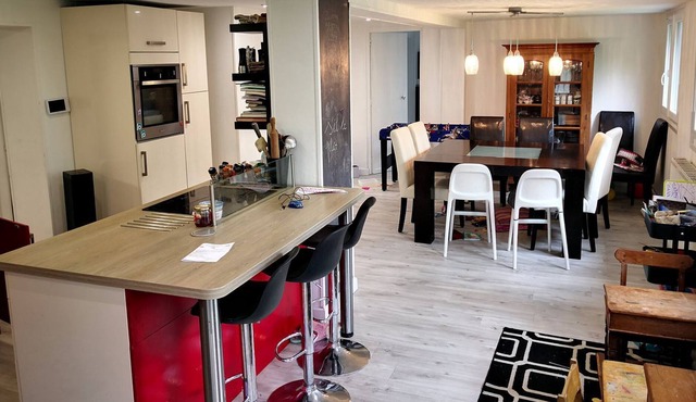 Large apartment with garden 300 meters from the beach of Pourville
