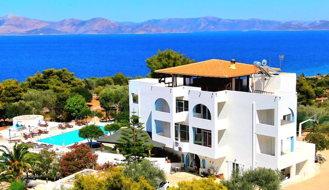 Large group villa with pool, in Attica, Marathon, Sesi beach