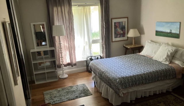 Large master room with connected bathroom