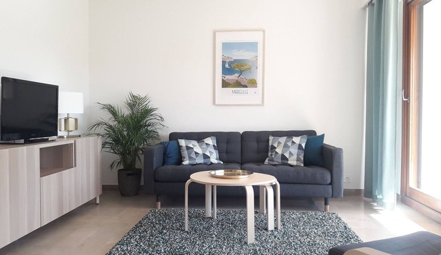 Large, modern, pleasant T2 apartment near the Parc National des Calanques