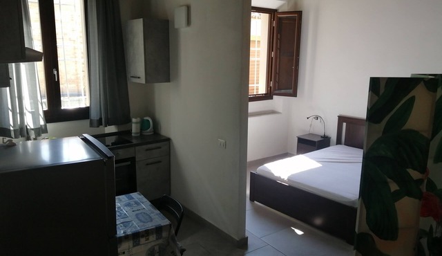Large studio apartment with separate rooms