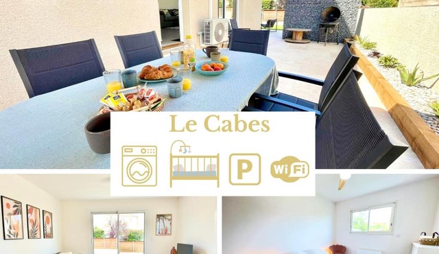 Le Cabes - Climatisation - BBQ -Terrasse & Jardin- Free Parking 2 places-WIFI - Télétravail - SudSéjourConciergerie