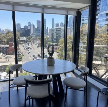 Light-Filled Apartment with City Views, Office & Parking