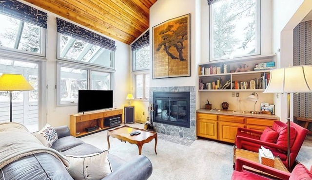 Light-filled, dog-friendly home with fireplace & great location near skiing/golf