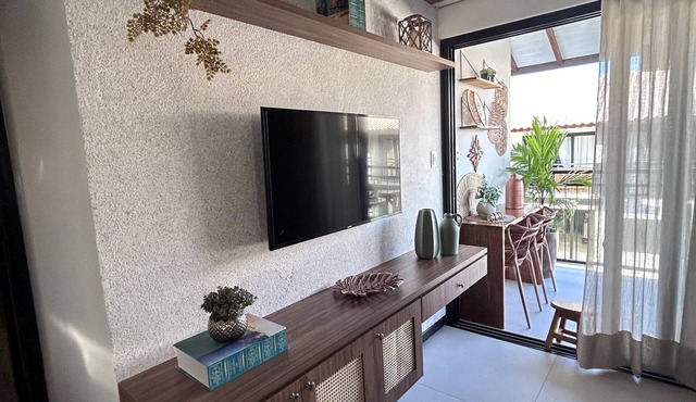 Lindo Quarto e Sala Decorado em Praia do Forte