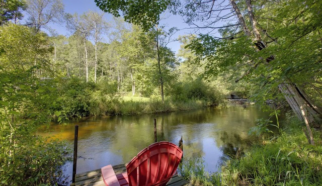 Little Manistee Riverfront Cabin w/Fire Pit!