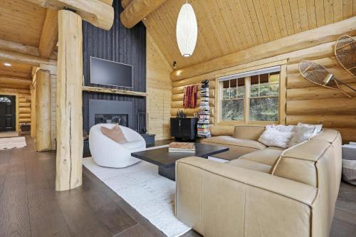 Log Cabin with Shou Sugi Ban Fireplace - VH401 home